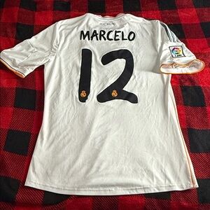 Real Madrid #12 Marcelo 2013-14 Adidas La Liga Home Jersey Vintage